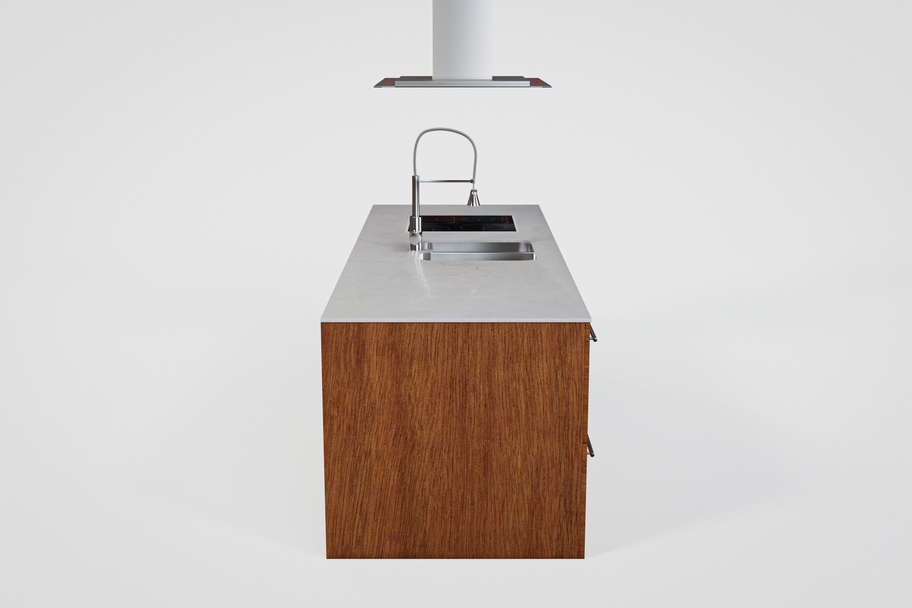 Kitchen counter Low-poly 3D model_4