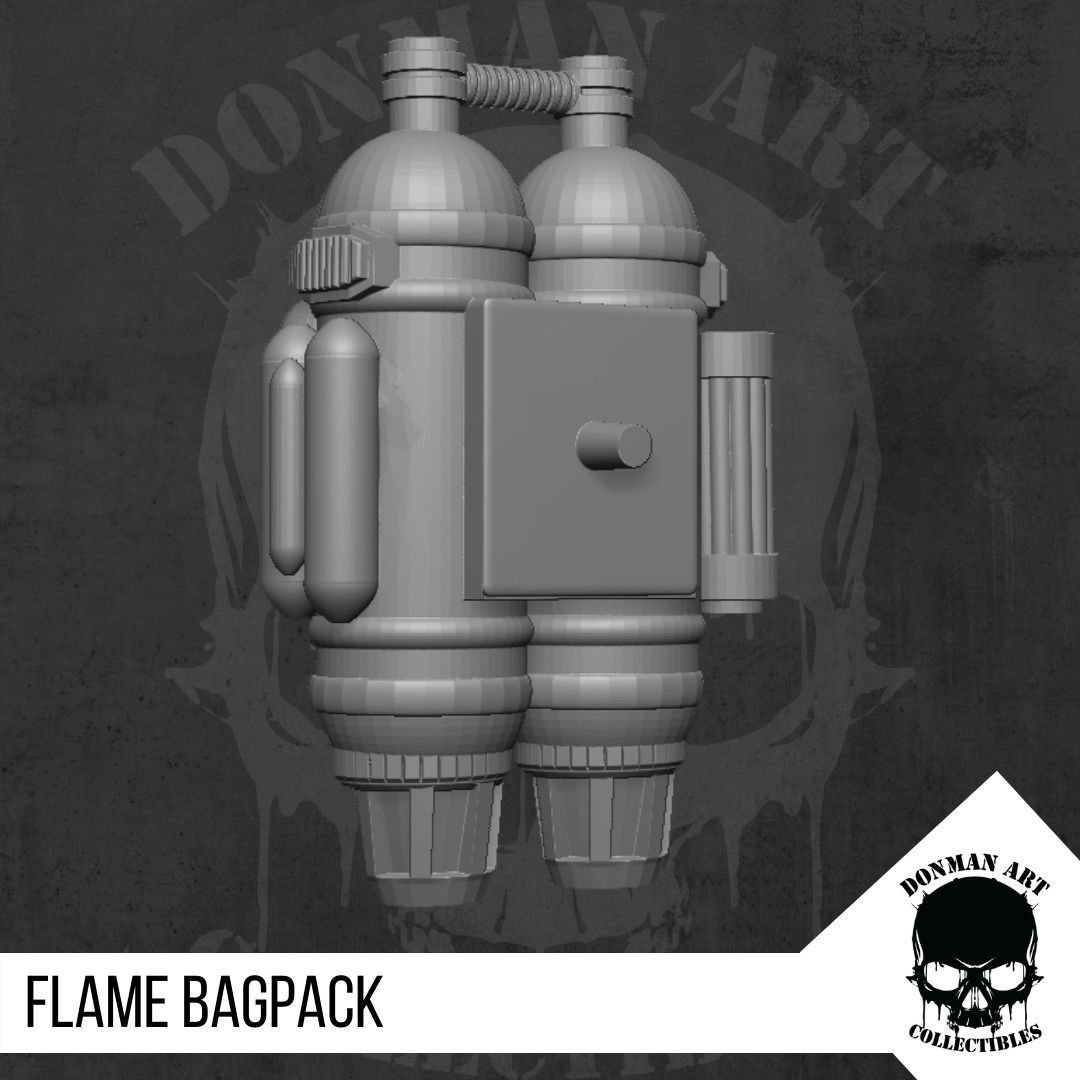Flame Bagpack for Action Figures 3D print model_9