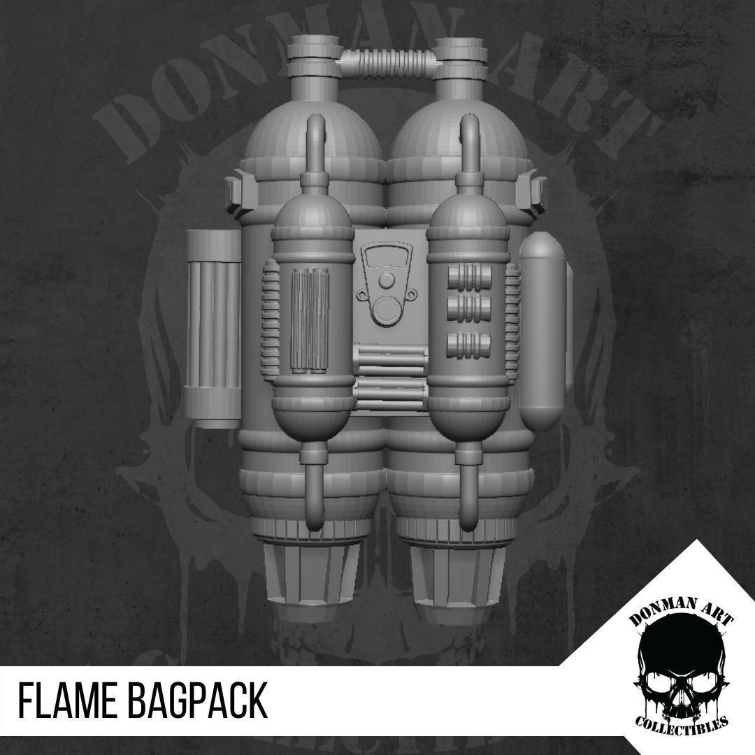 Flame Bagpack for Action Figures 3D print model_28