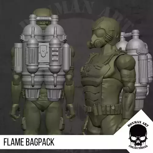 Flame Bagpack for Action Figures