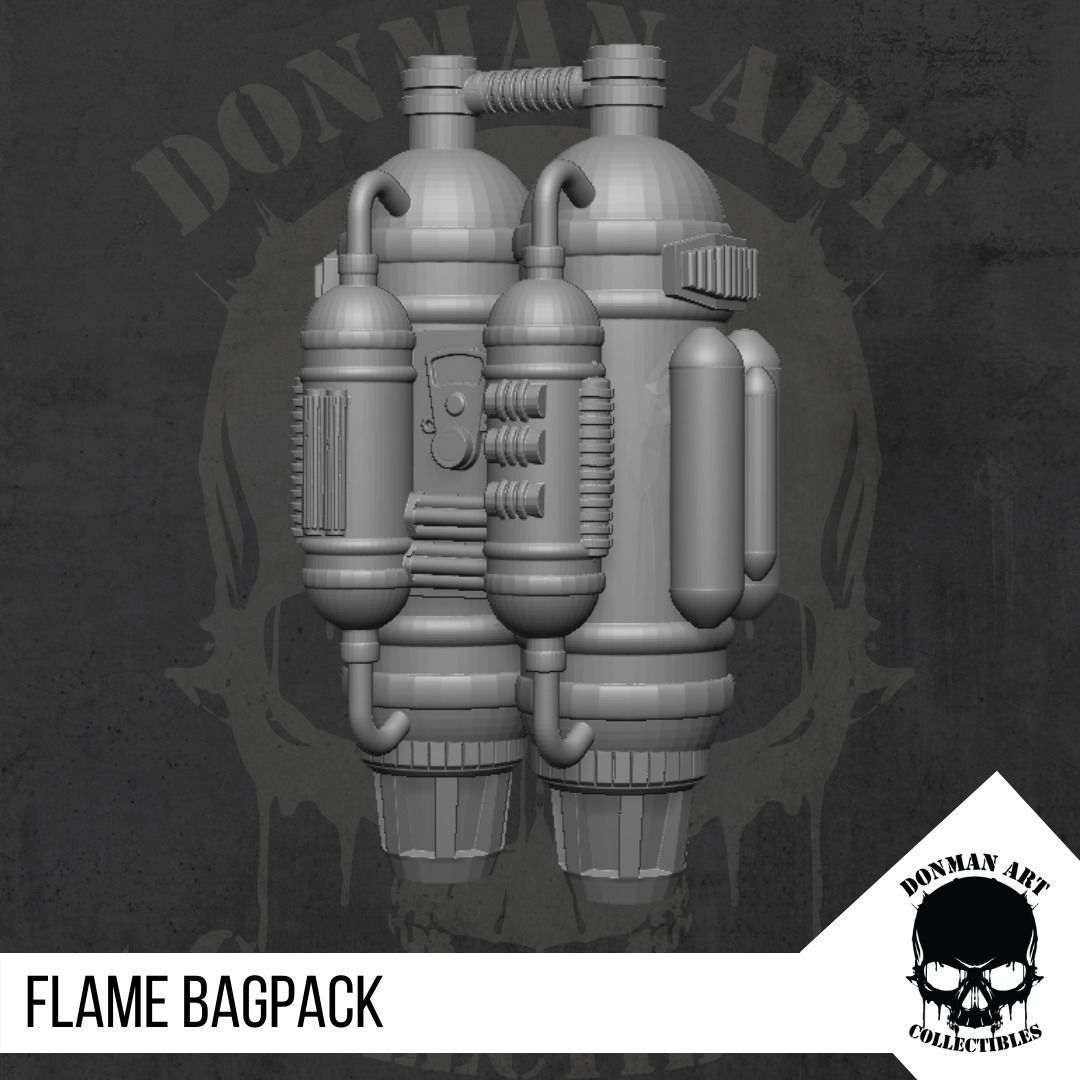 Flame Bagpack for Action Figures 3D print model_38