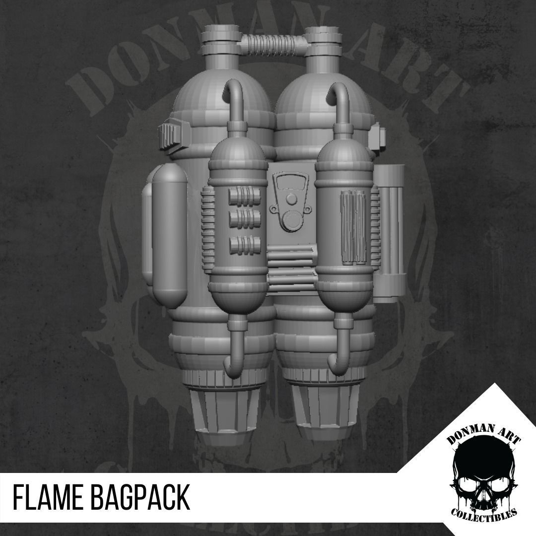 Flame Bagpack for Action Figures 3D print model_33