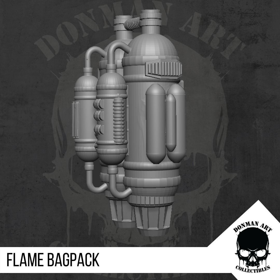 Flame Bagpack for Action Figures 3D print model_5