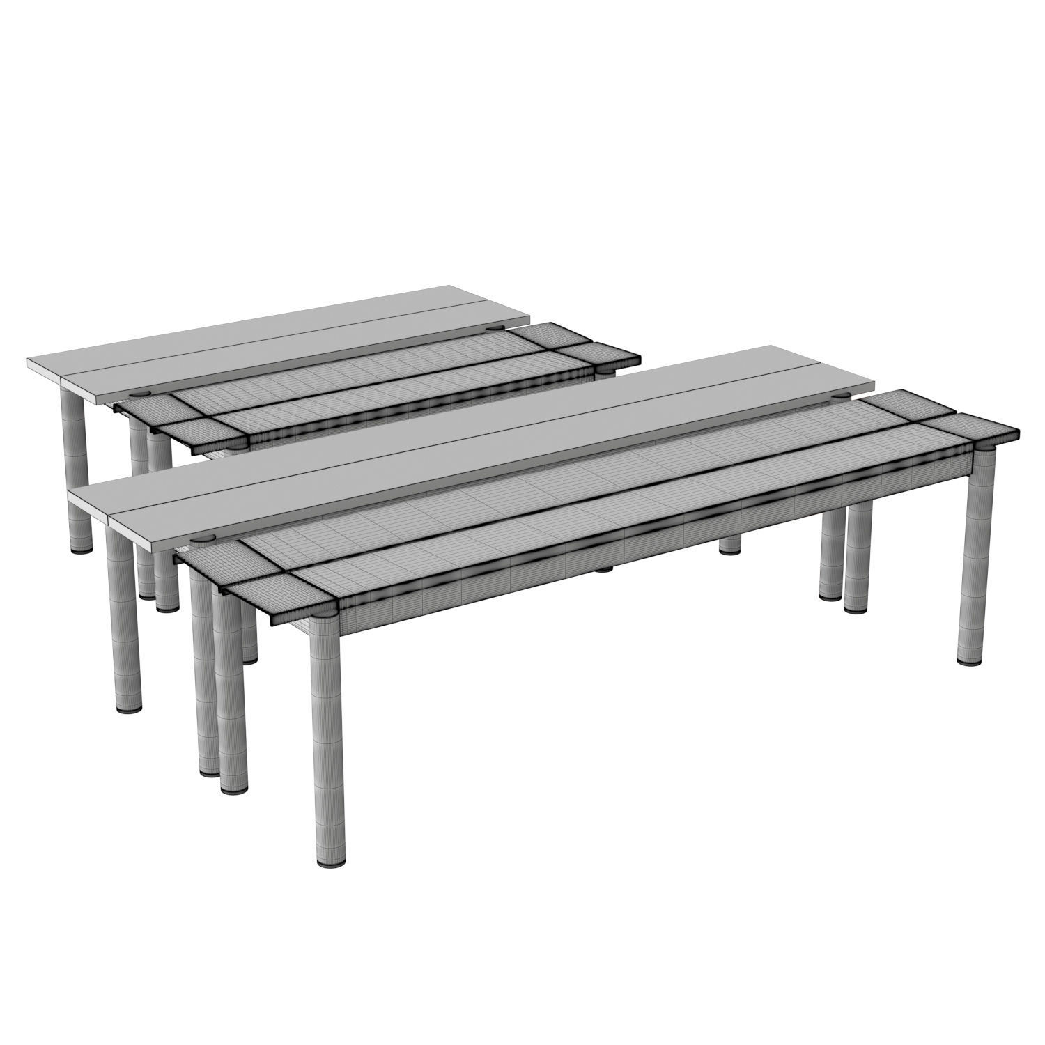 Linear Bench 3D model_4