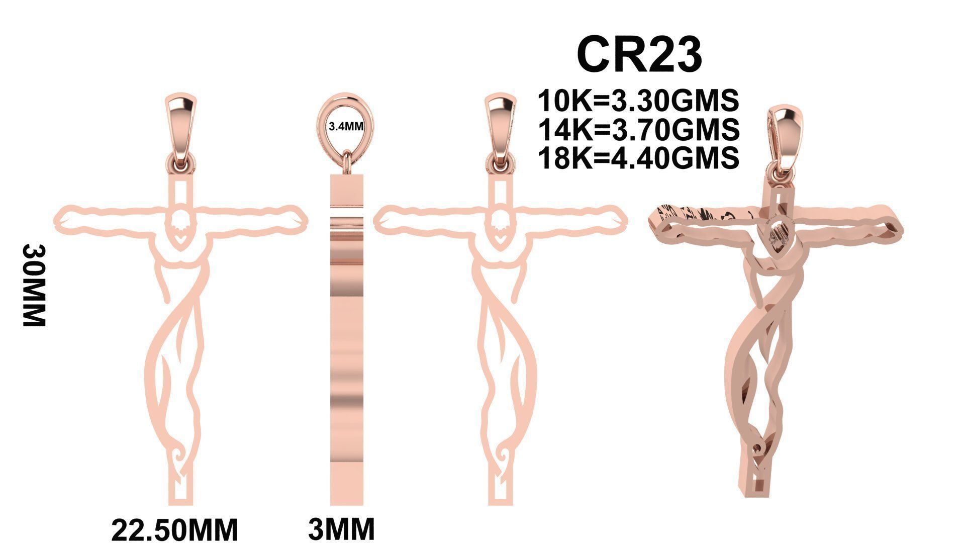 CROSS PENDANT CR23 3D print model_1
