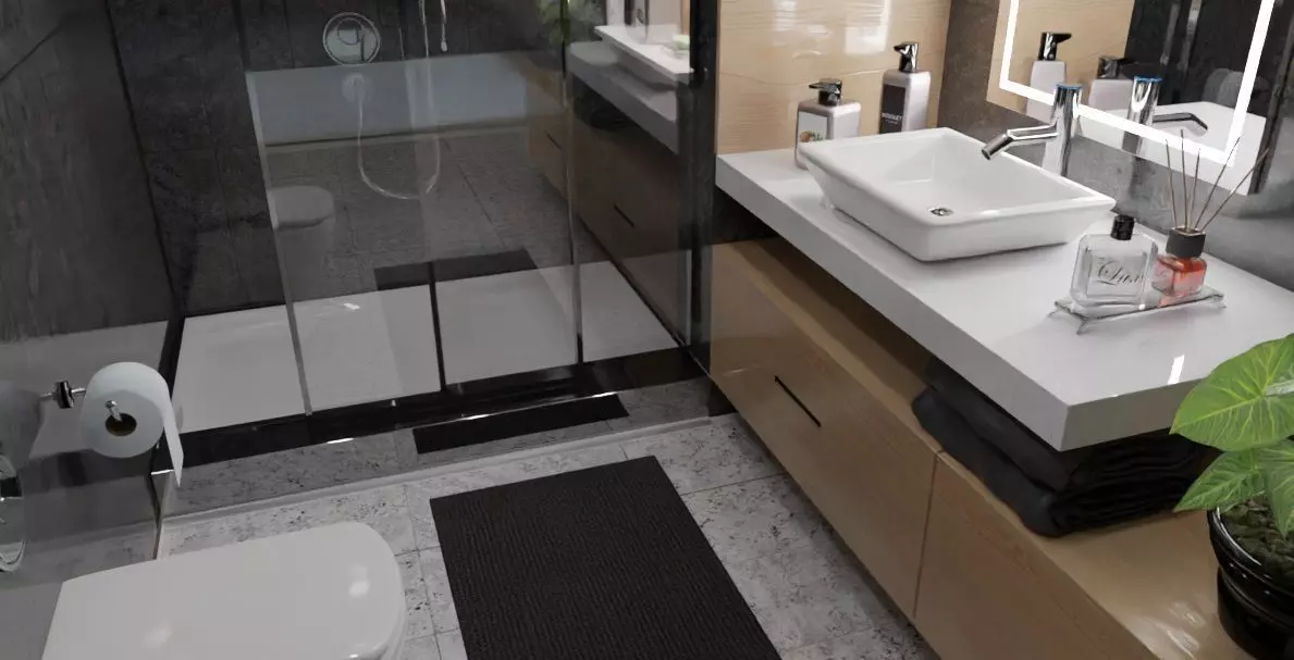 BATHROM modern bathroom with decor Free 3D model
