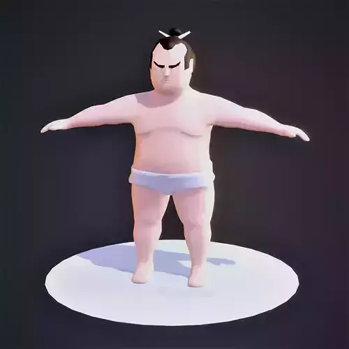 Sumo Wrestler - Low Poly  Low-poly 3D model