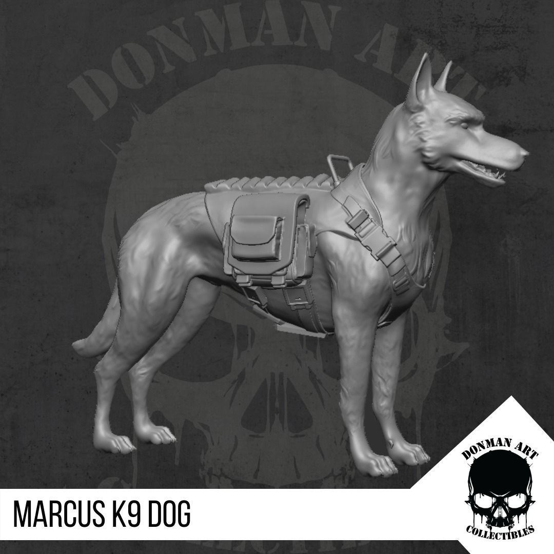 Marcus the K9 dog for action figures 3D print model_2