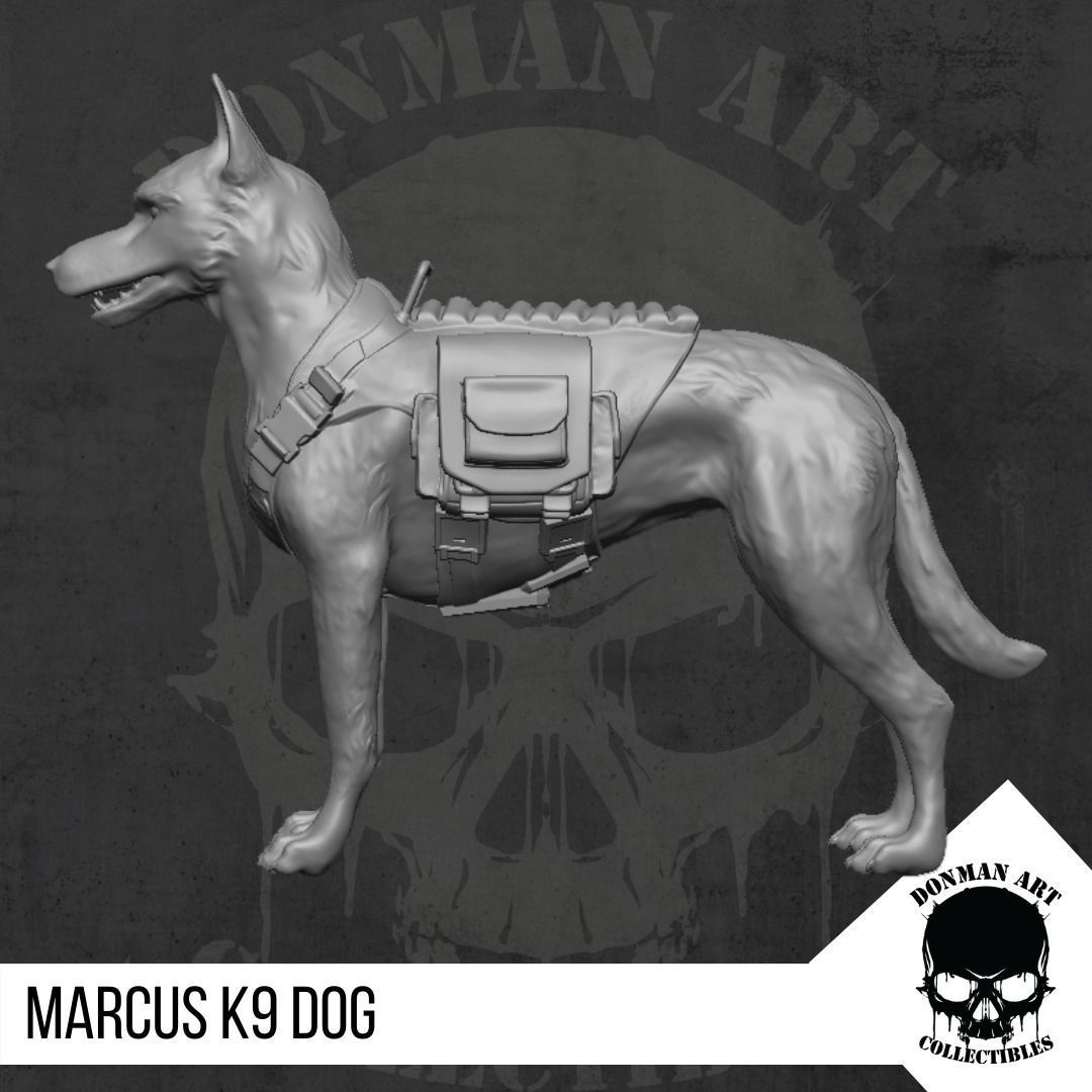 Marcus the K9 dog for action figures 3D print model_3