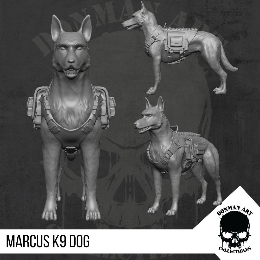 Marcus the K9 dog for action figures 3D print model_12