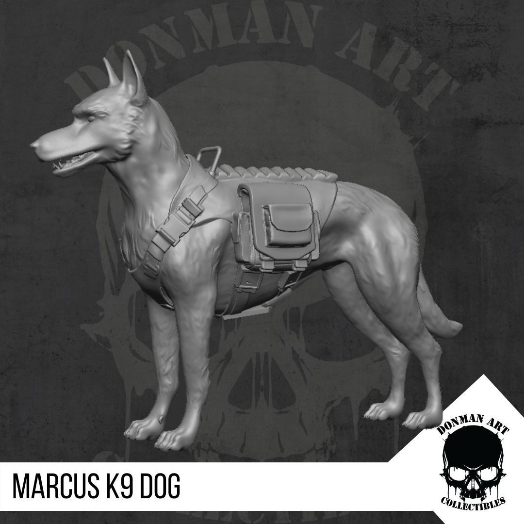 Marcus the K9 dog for action figures 3D print model_1