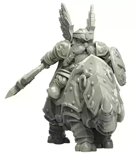 Heresylab - Dwarf King on Rhino 3D print model