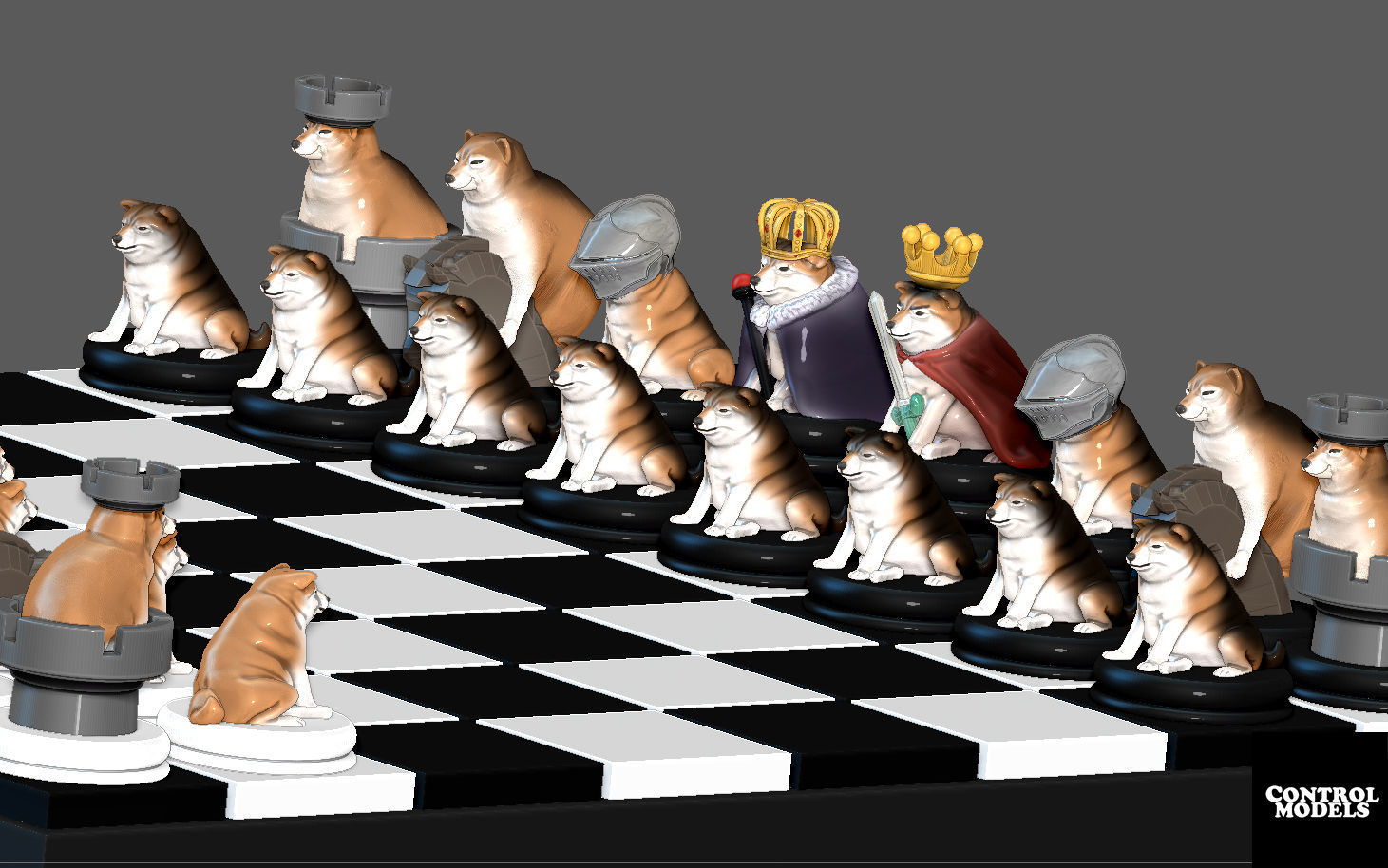 CHEEMS DOGE DOGGY CHESS SET PACK 3D print model_4