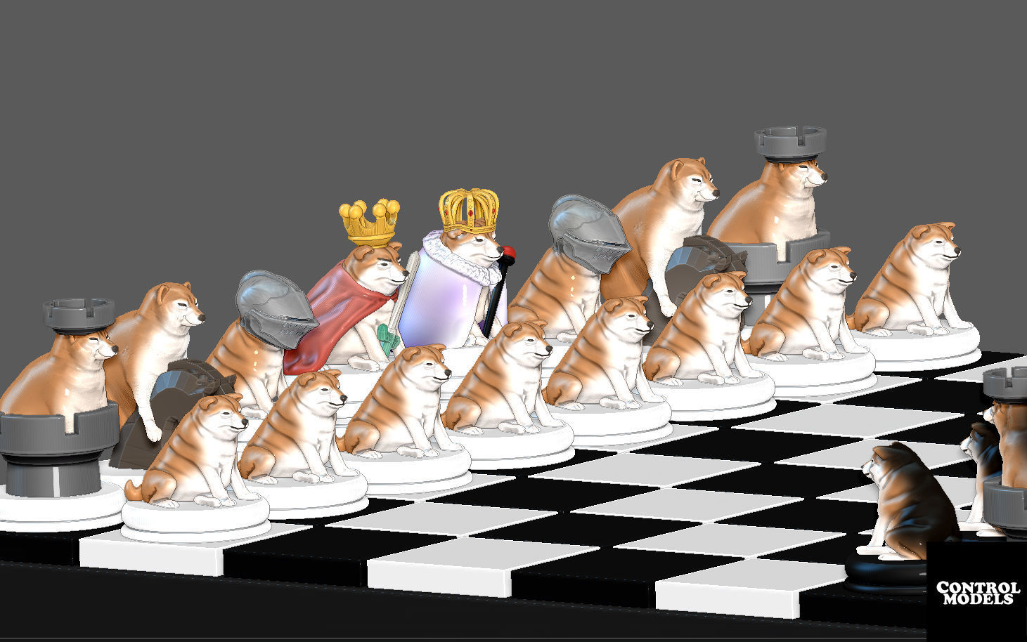 CHEEMS DOGE DOGGY CHESS SET PACK 3D print model_5