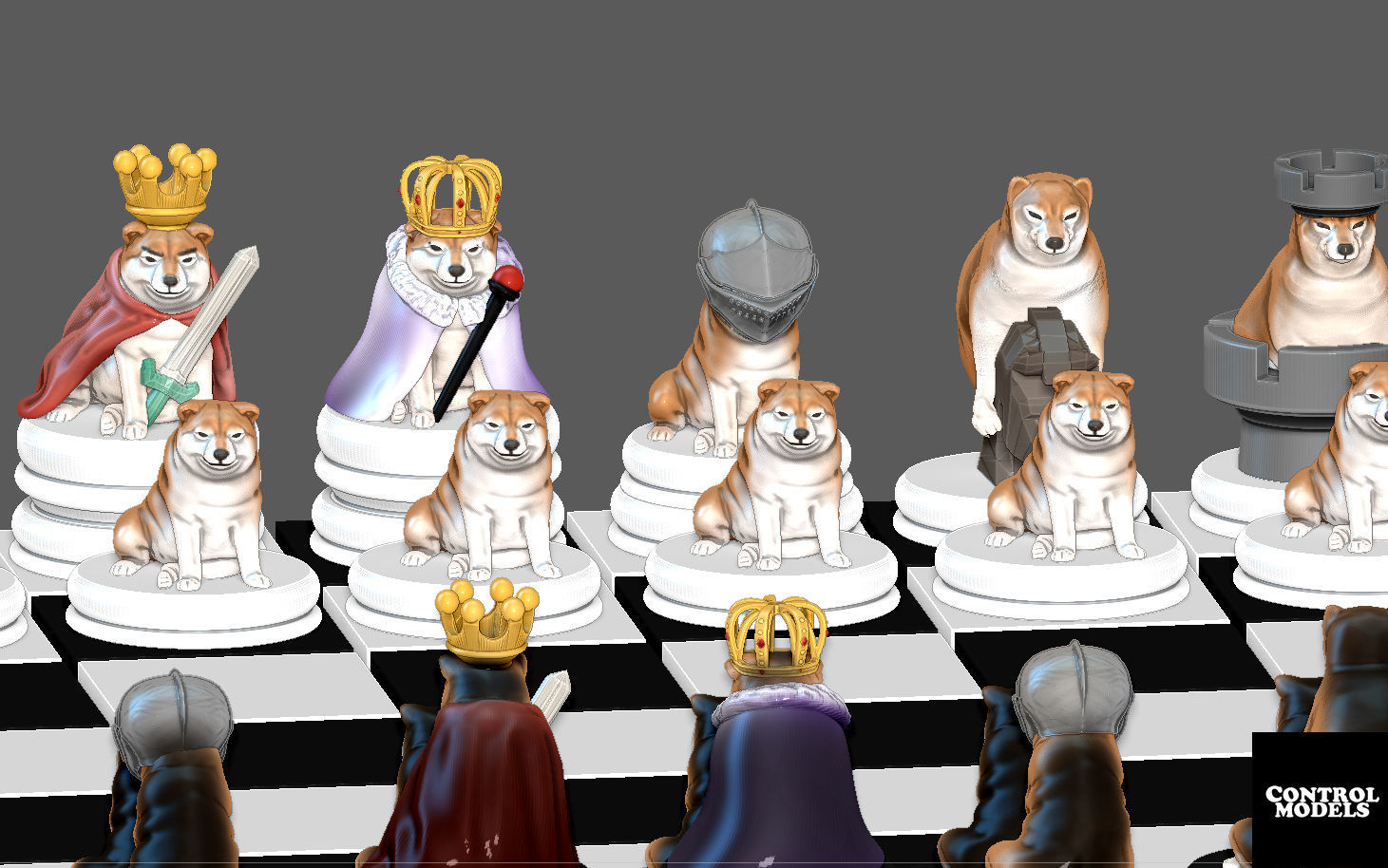 CHEEMS DOGE DOGGY CHESS SET PACK 3D print model_7