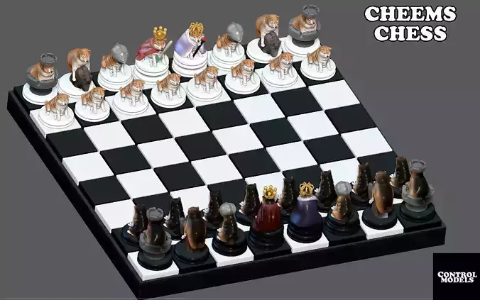 CHEEMS DOGE DOGGY CHESS SET PACK 3D print model