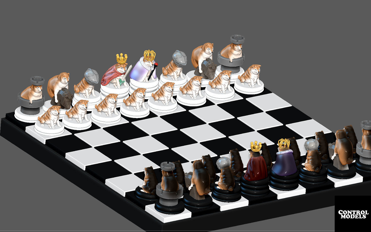 CHEEMS DOGE DOGGY CHESS SET PACK 3D print model_2