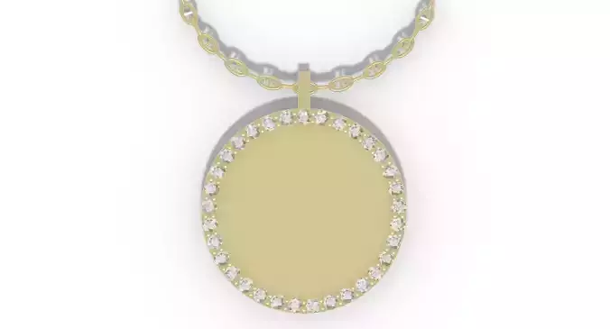 pendant round diamond gold