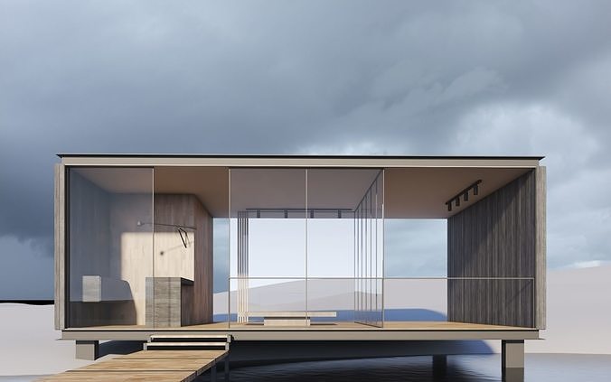Cabin in the Lake 3D model 3