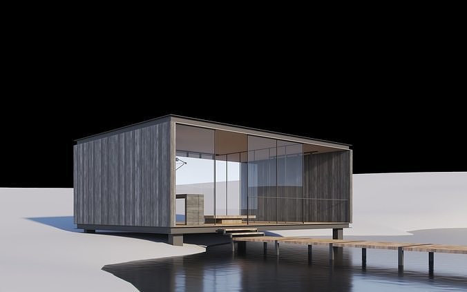 Cabin in the Lake 3D model 6