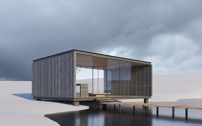Cabin in the Lake 3D model 2