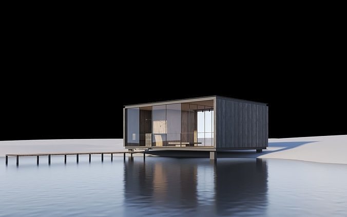 Cabin in the Lake 3D model 5