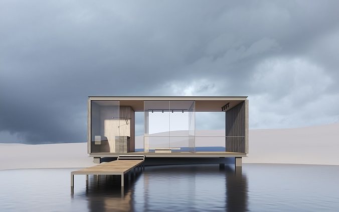 Cabin in the Lake 3D model 4
