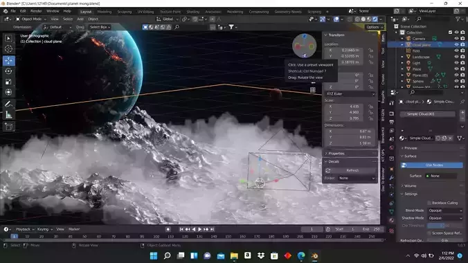 Alien Planet terrain Scene with planets 3D model