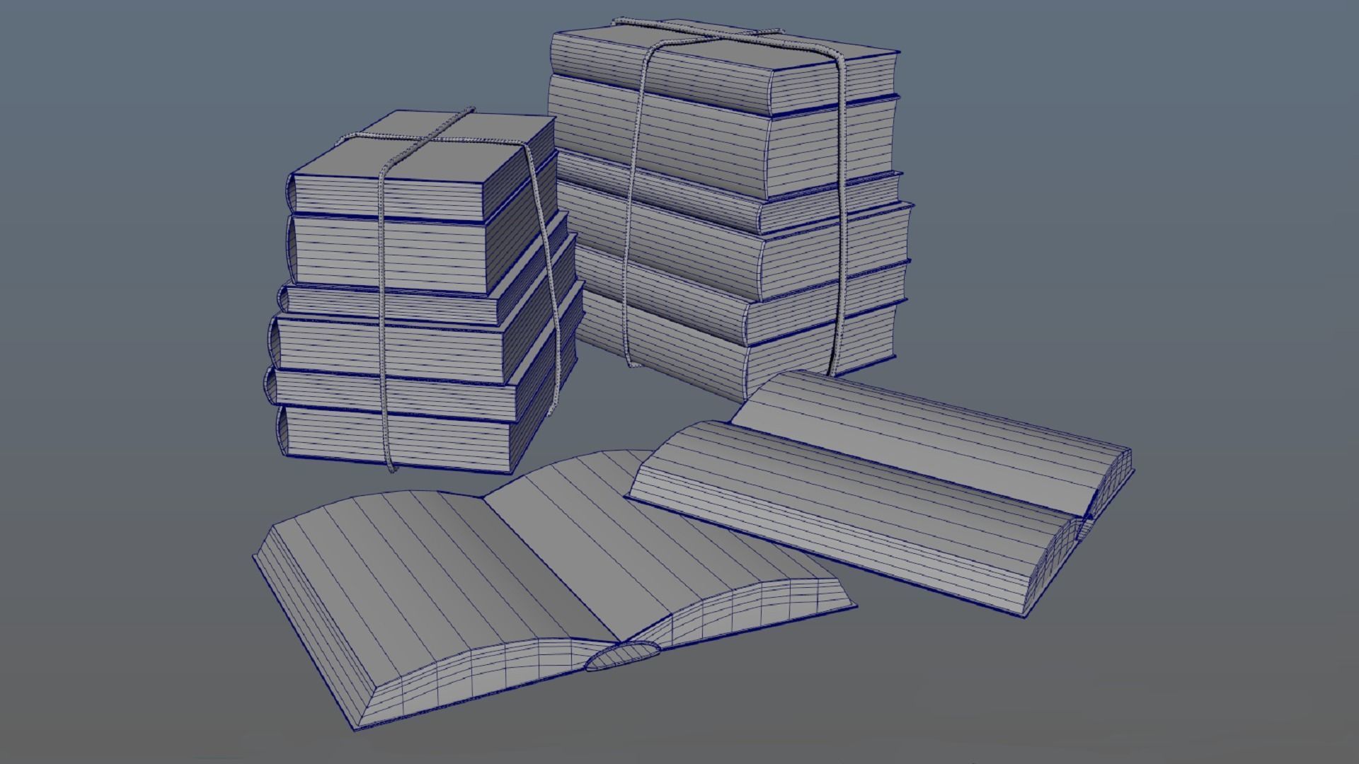 Old historical books PBR low-poly 3D model Low-poly 3D model_6