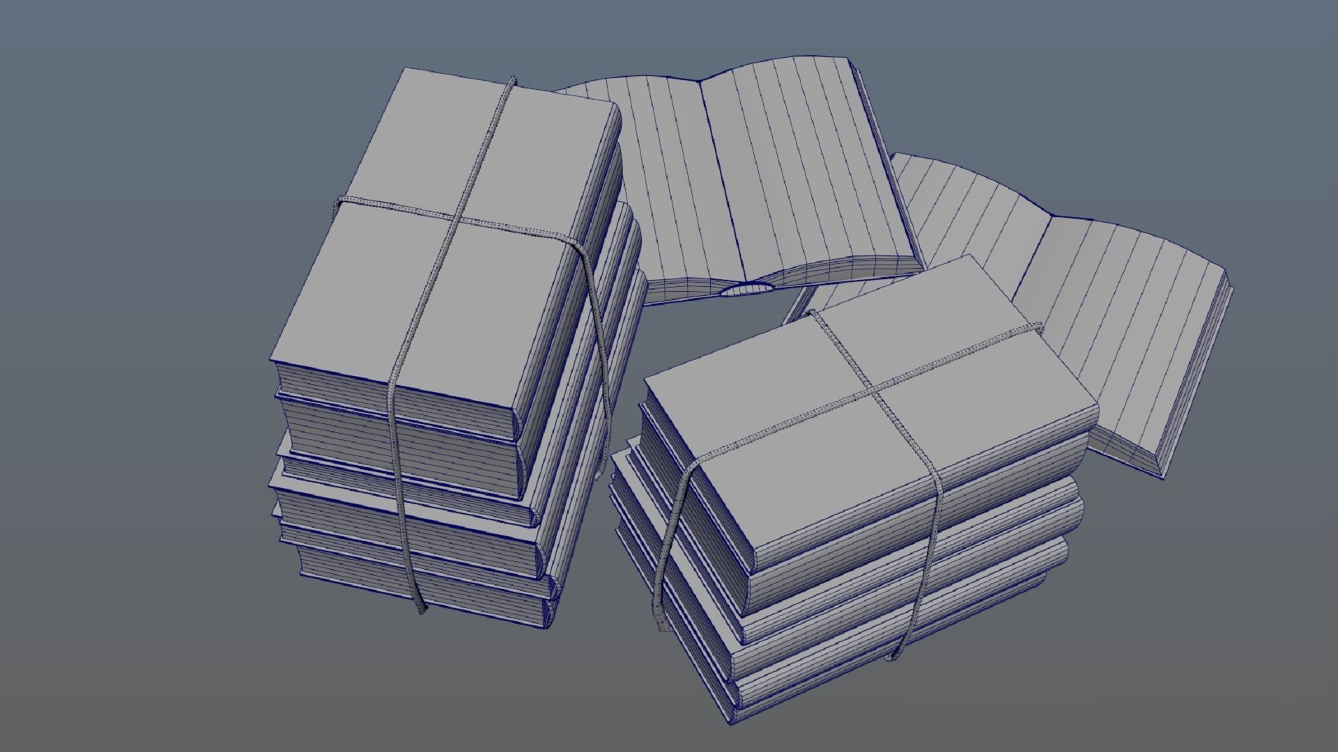 Old historical books PBR low-poly 3D model Low-poly 3D model_7
