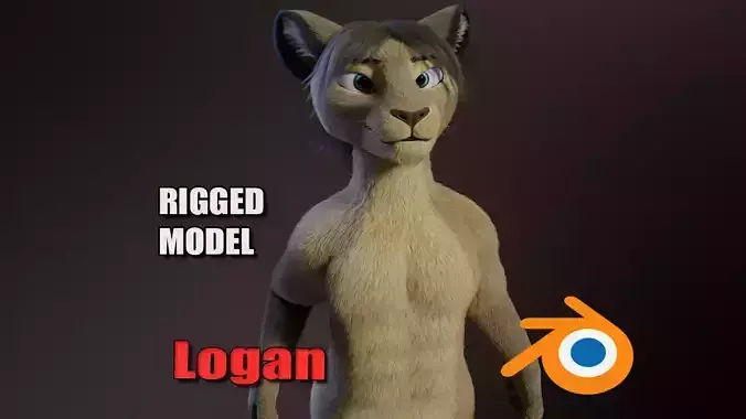 Logan Anthro Lion 3D model