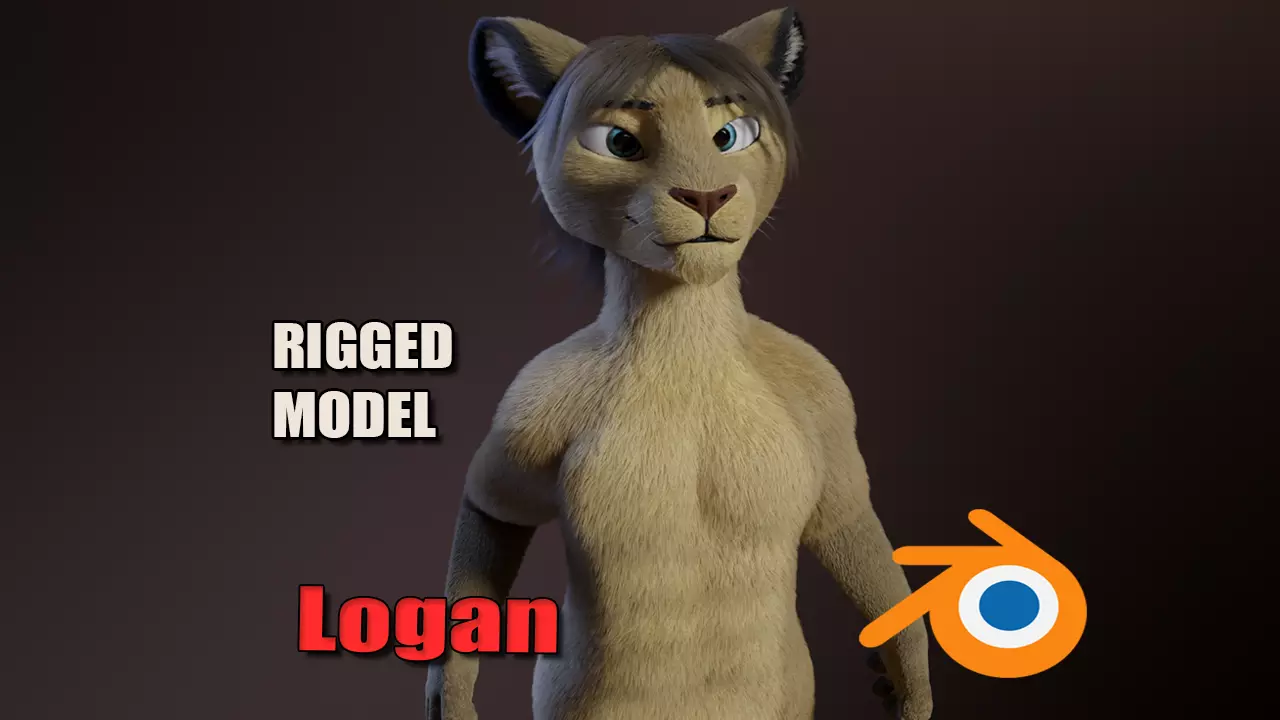 Logan Anthro Lion 3D model
