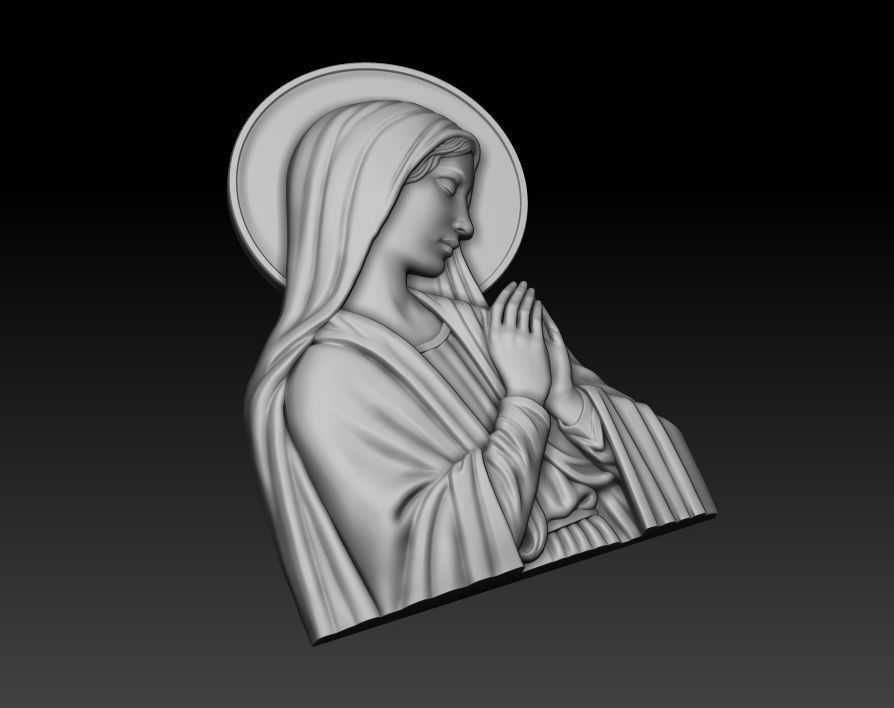 Virgin Mary 8 3D print model_9