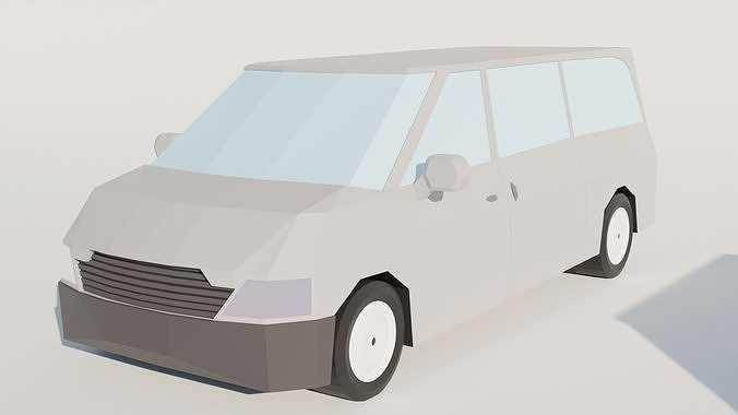 Low Poly Van nissan minivan Free low-poly 3D model