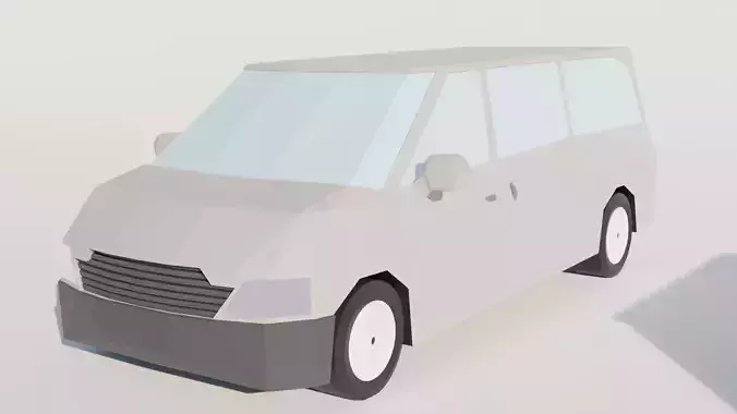 Low Poly Van nissan minivan