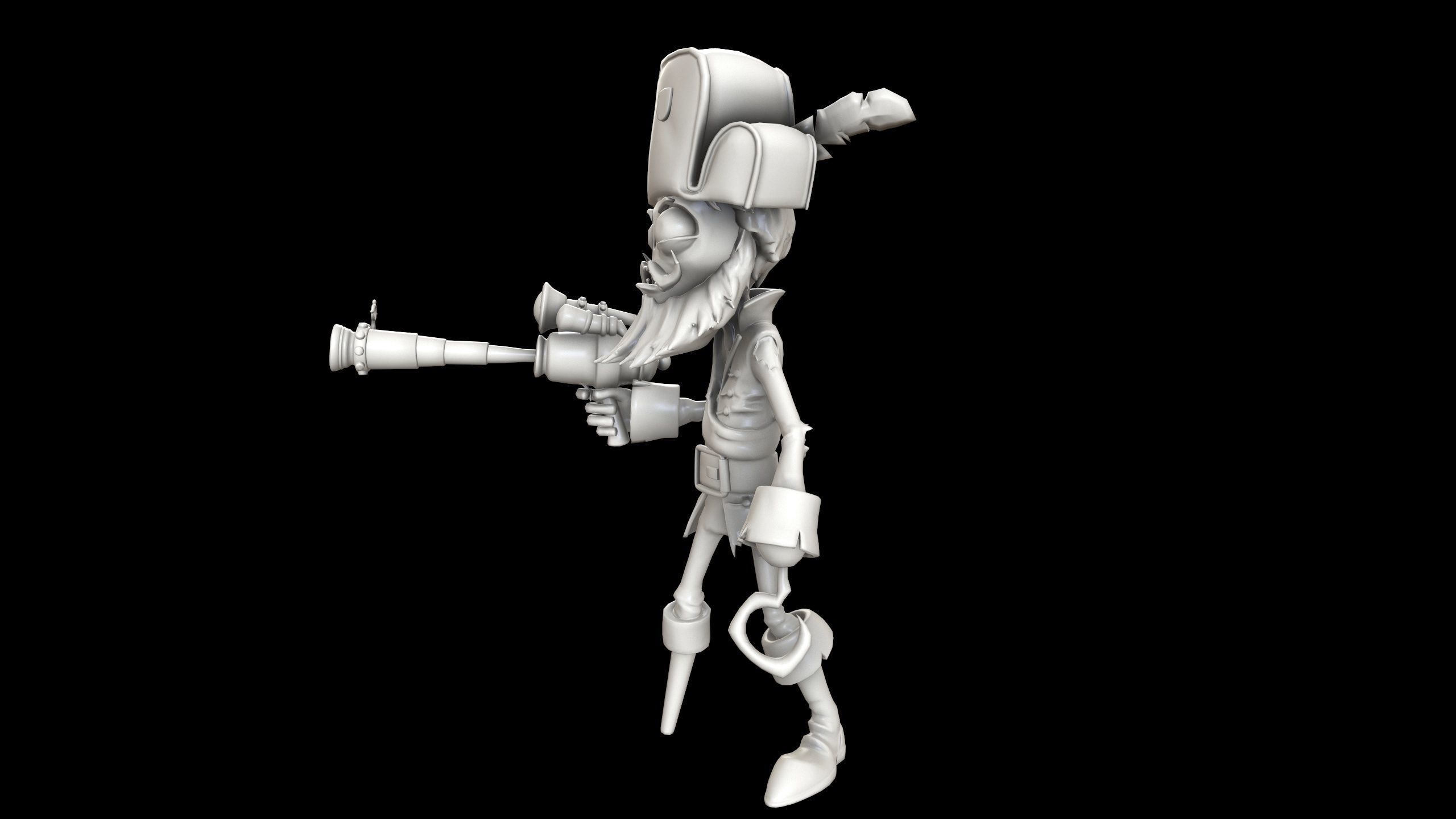 Plants vs Zombies - Captain Deadbeard - Pirate 3D print model_10