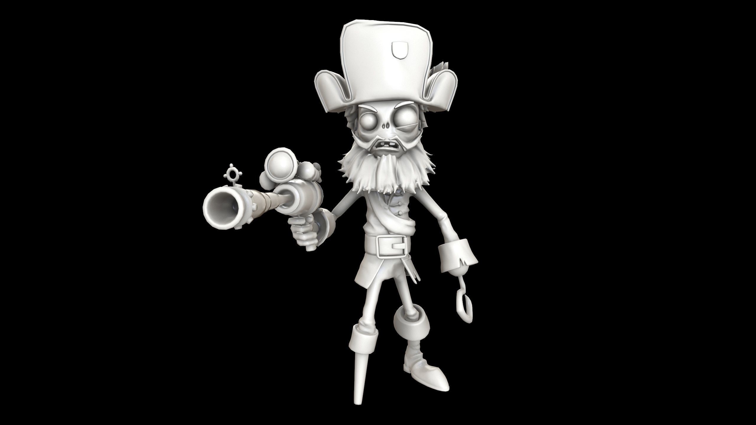Plants vs Zombies - Captain Deadbeard - Pirate 3D print model_2