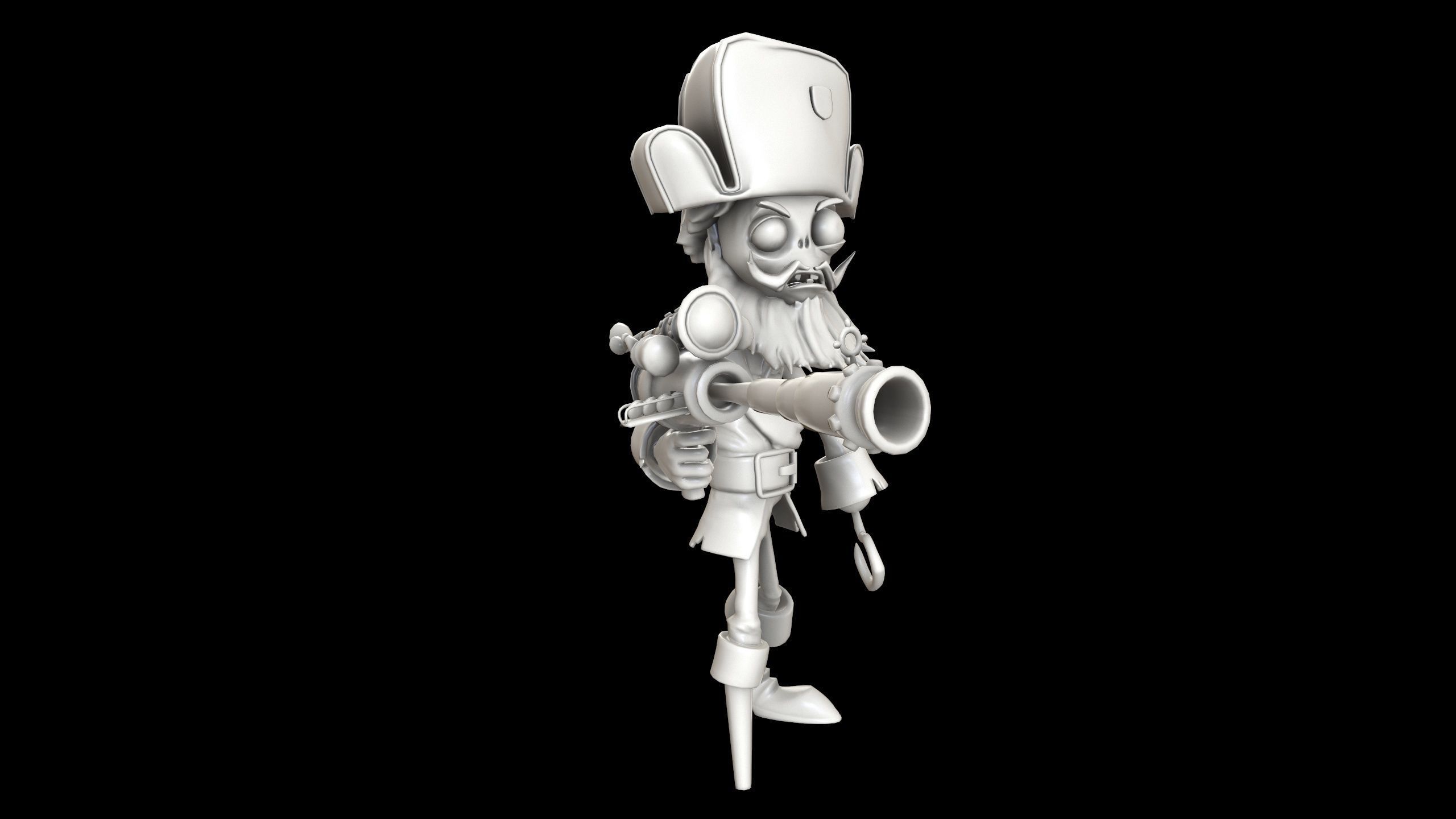 Plants vs Zombies - Captain Deadbeard - Pirate 3D print model_3