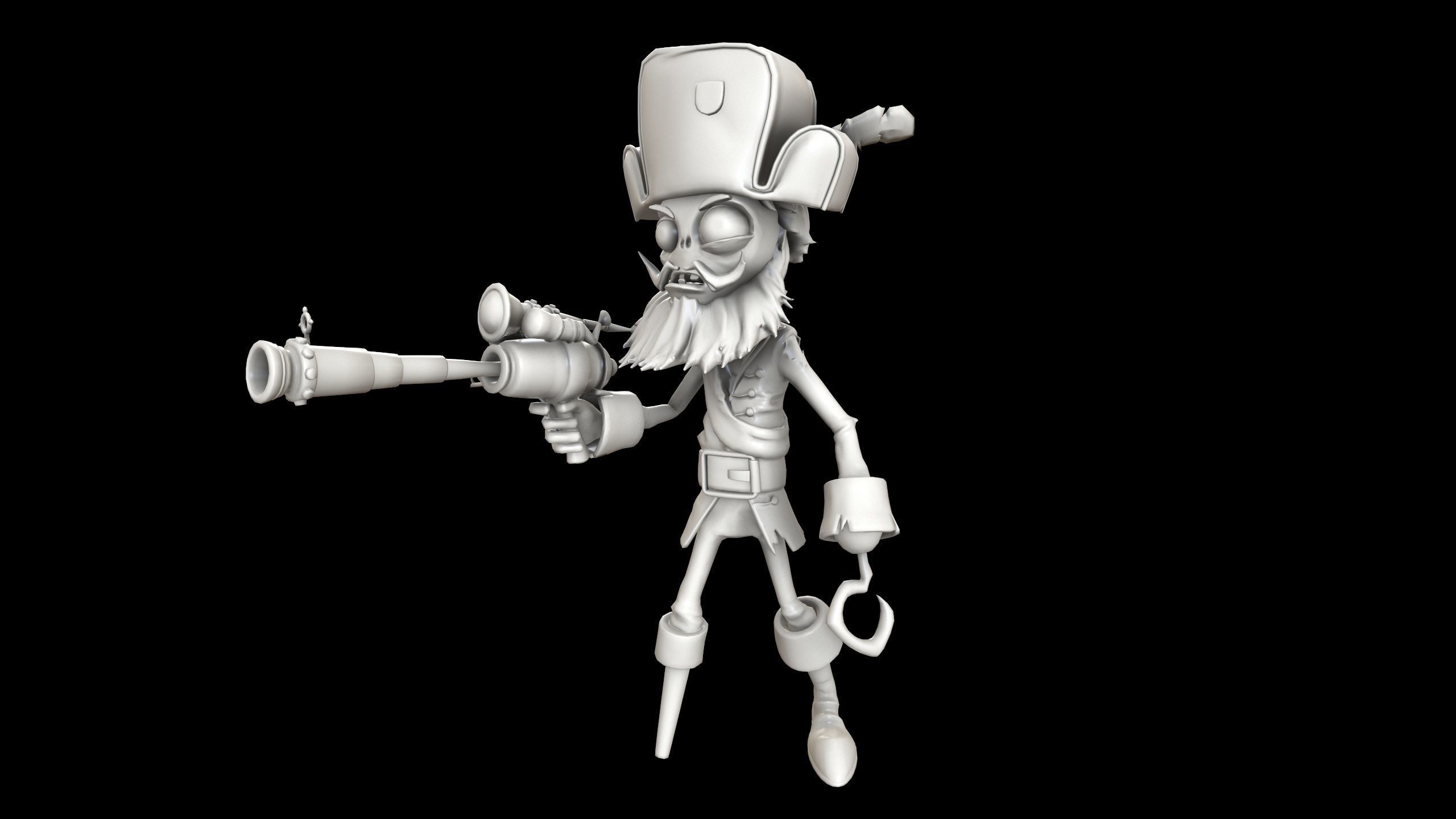 Plants vs Zombies - Captain Deadbeard - Pirate 3D print model_11