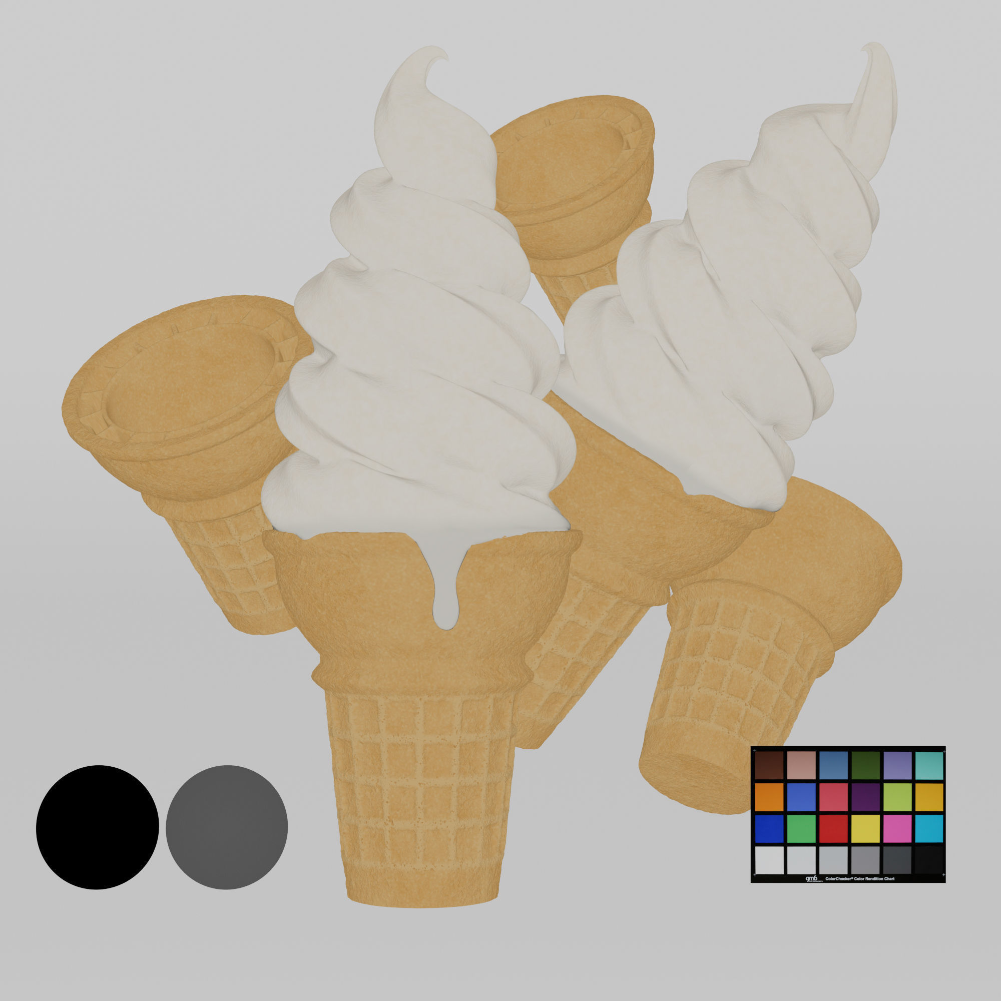 Ice Cream - Soft Serve Cone 3D model_3