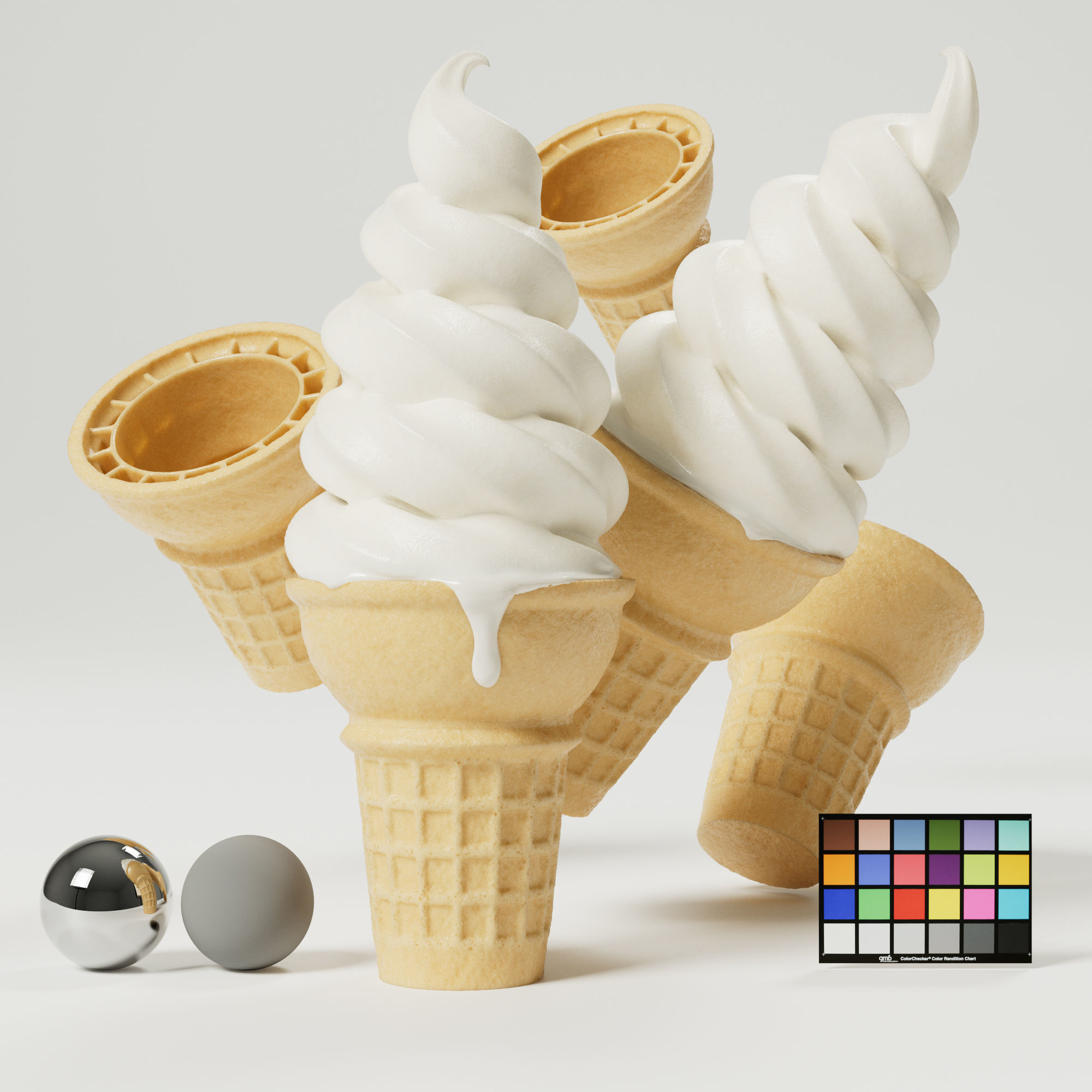 Ice Cream - Soft Serve Cone 3D model_0