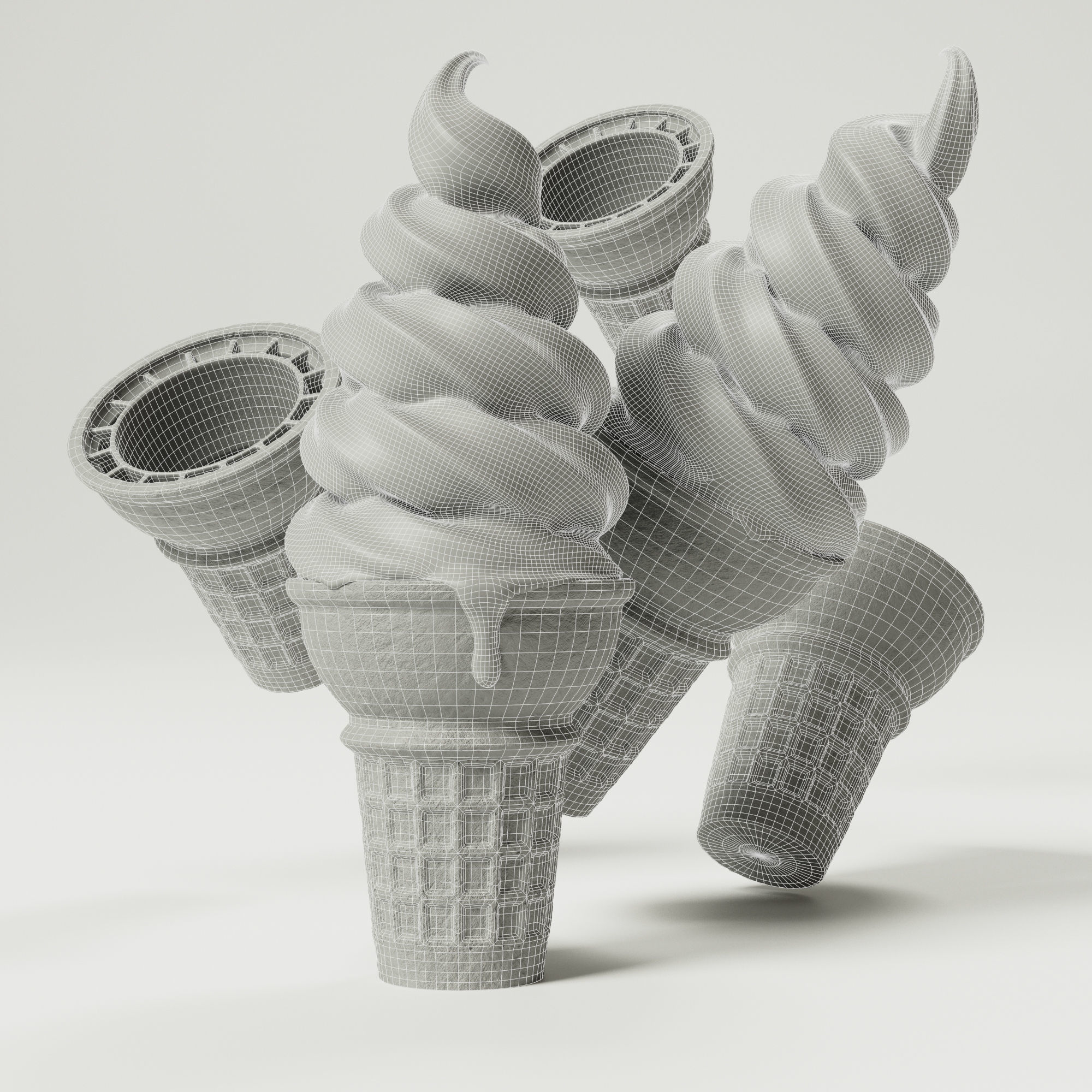 Ice Cream - Soft Serve Cone 3D model_2