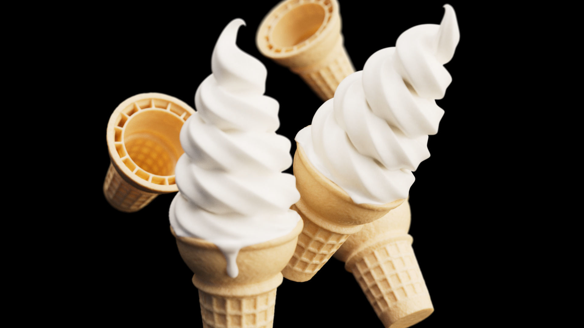 Ice Cream - Soft Serve Cone 3D model_6