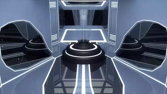 Sci Fi Room Low-poly 3D model 4