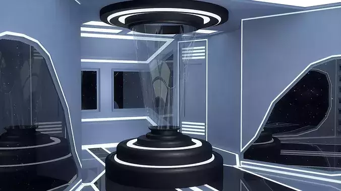 Sci Fi Room Low-poly 3D model 5