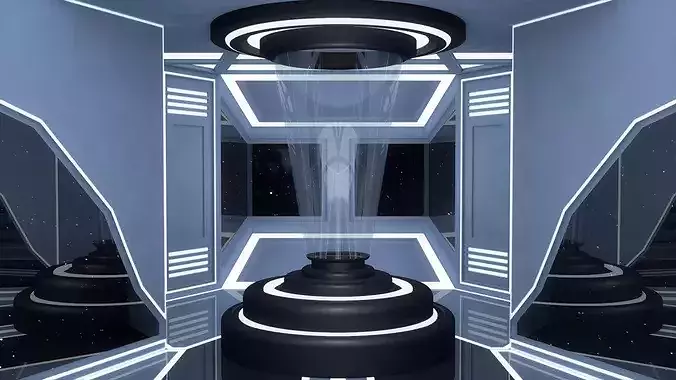 Sci Fi Room Low-poly 3D model 6