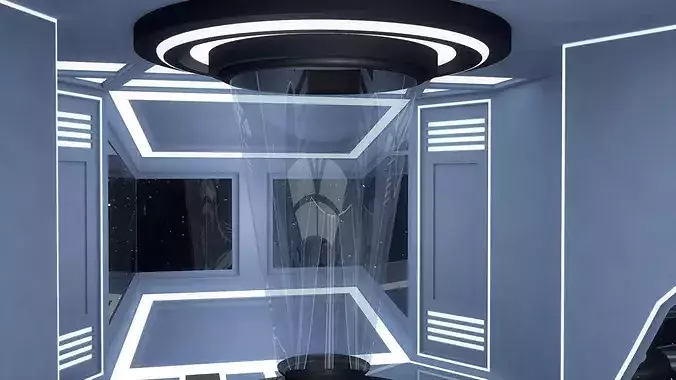 Sci Fi Room Low-poly 3D model 7