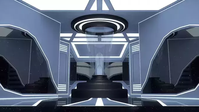 Sci Fi Room Low-poly 3D model 3