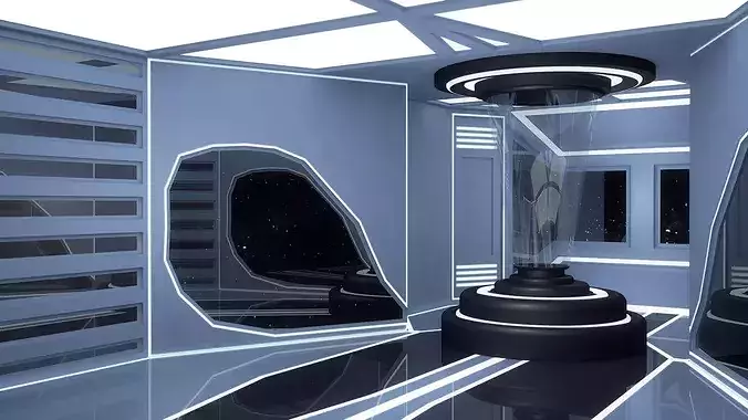 Sci Fi Room Low-poly 3D model 2