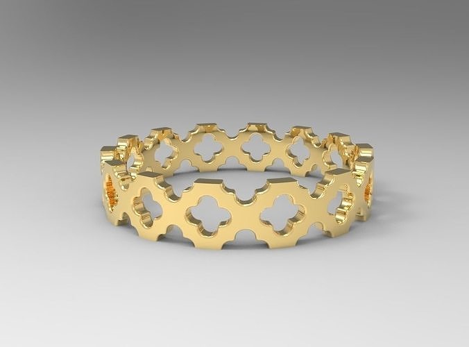 4 leaf clover ring-4mm 3D print model